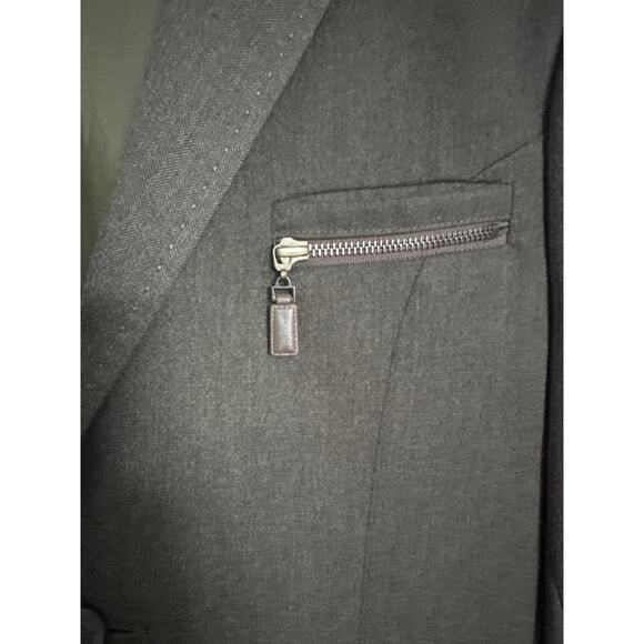 Jaeyoon Jeong Green herringbone Blazer with Exposed Stitching & Zippers medium - Picture 11 of 16